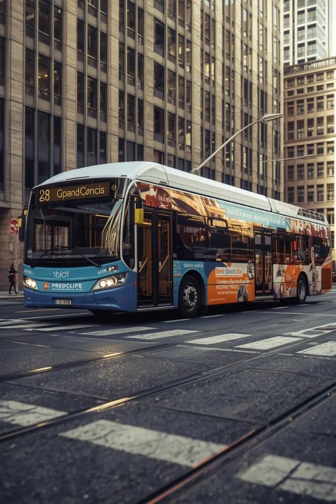 Creative bus branding by the best bus advertising agency in Lucknow for local business promotion